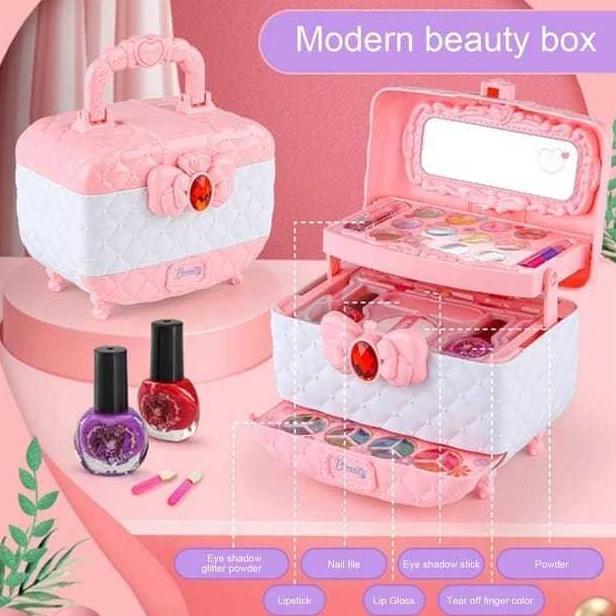 WASHABLE MAKE UP KOPER MAINAN MAKE UP ANAK NAIL ART BEAUTY KOSMETIK ANAK PEREMPUAN