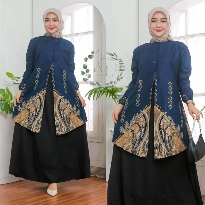 Allea03 Gamis Batik Gamis Baru Fashion Muslim Gamis Wanita Gamis Batik Terbaru Busui Motif Alang Ayu