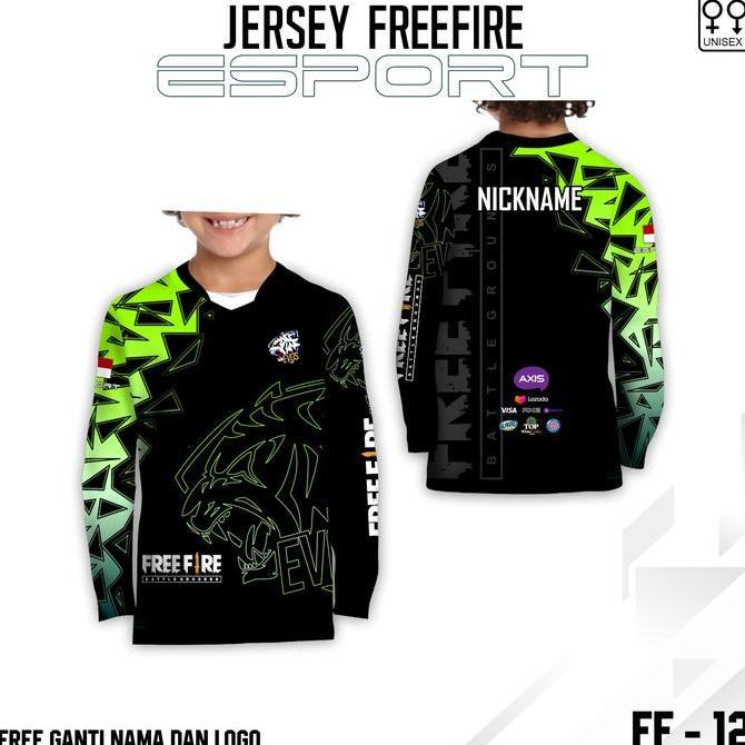 Viral Jersey e sport anak baju ff kaos esport gamer ff terbaru lengan panjang