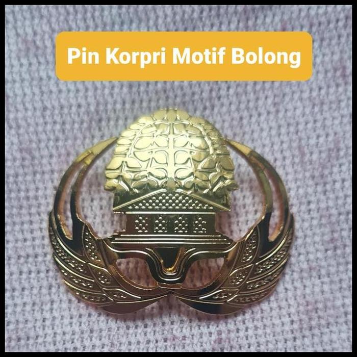 Terlaris Pin lambang Korpri ASN PNS Magnet dan peniti bahan kuningan bolong sepuh emas Gold 3.5mm Be