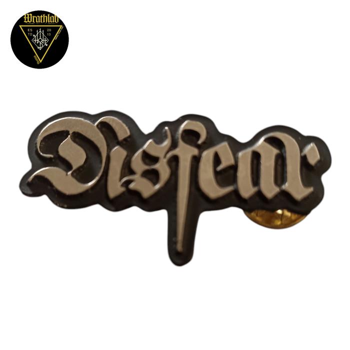 Disfear metal pin badge logo font, dbeat, punk