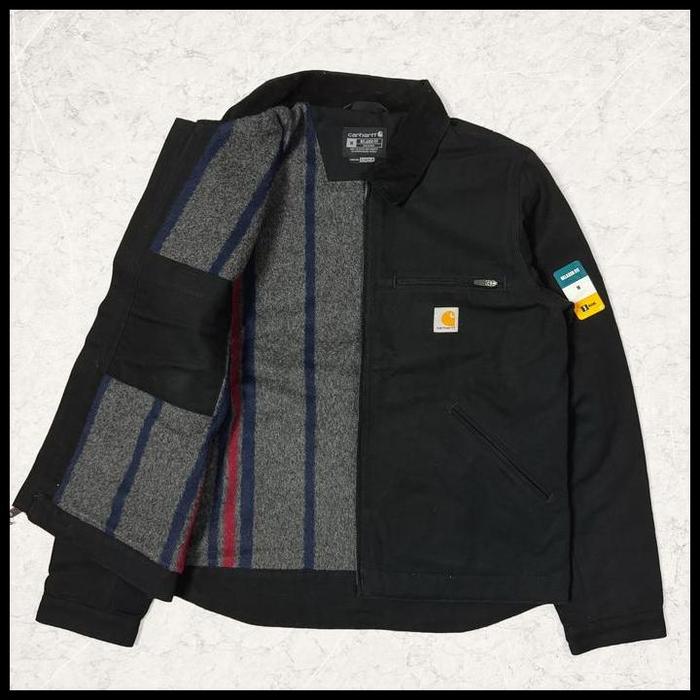 Terlaris Carhartt 103828 - Detroit Jacket - Blanket Lined BLACK Best Seller
