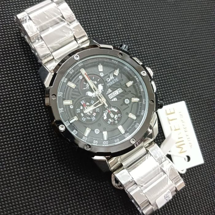 JAM TANGAN PRIA COWOK RANTAI KREPYAK ELEGAN ANALOG WATCHES ORIGINAL MIRETE