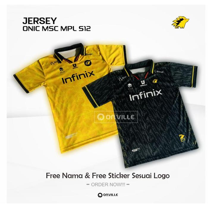 JERSEY ONIC ESPORT TERBARU 2023 MSC MPL S12 / FREE NICKNAME & STICKER ONIC
