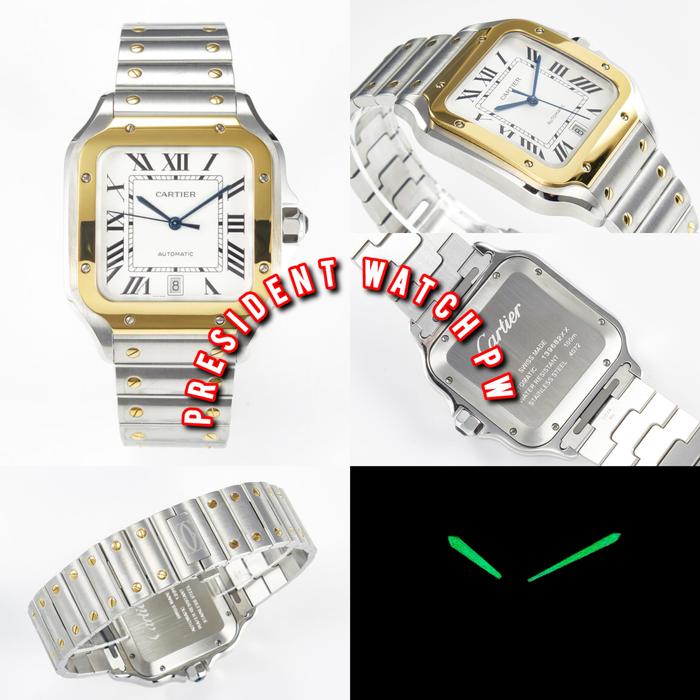 Jam Tangan PriASantos de 40mm BVF Best Edition YG Bezel White Dial on SS SmartLinks Bracelet MIYOTA 