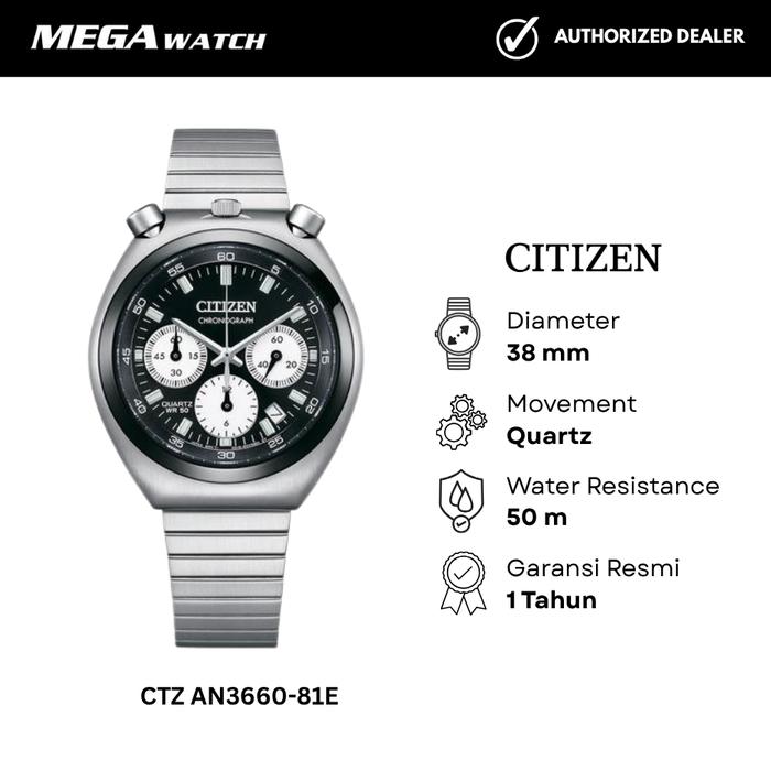 Jam Tangan CITIZEN Bullhead Black Panda CTZ AN3660-81E Tsuno Chrono