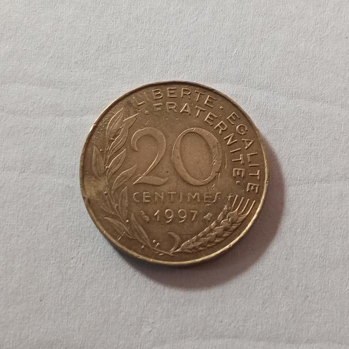 Koin asing Prancis 20 Centimes