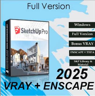 Sketchup 2025 + Vray Enscape Full Version Win Mac LIFETIME