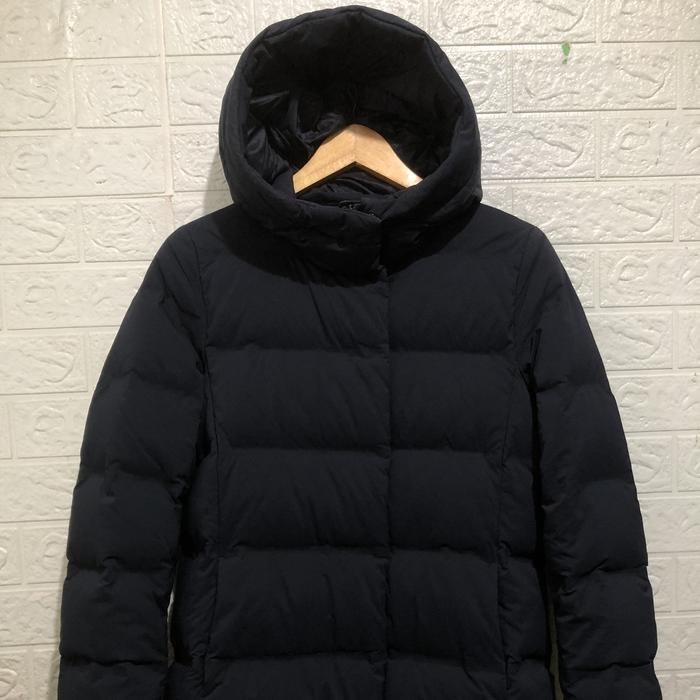 UNIQLO seamless down parka Hoodie long jaket Navy