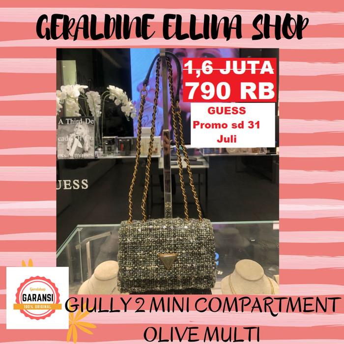 TAS GUESS SHOULDER BAG ORIGINAL SERI GIULLY 2 MINI COMPARTMENT