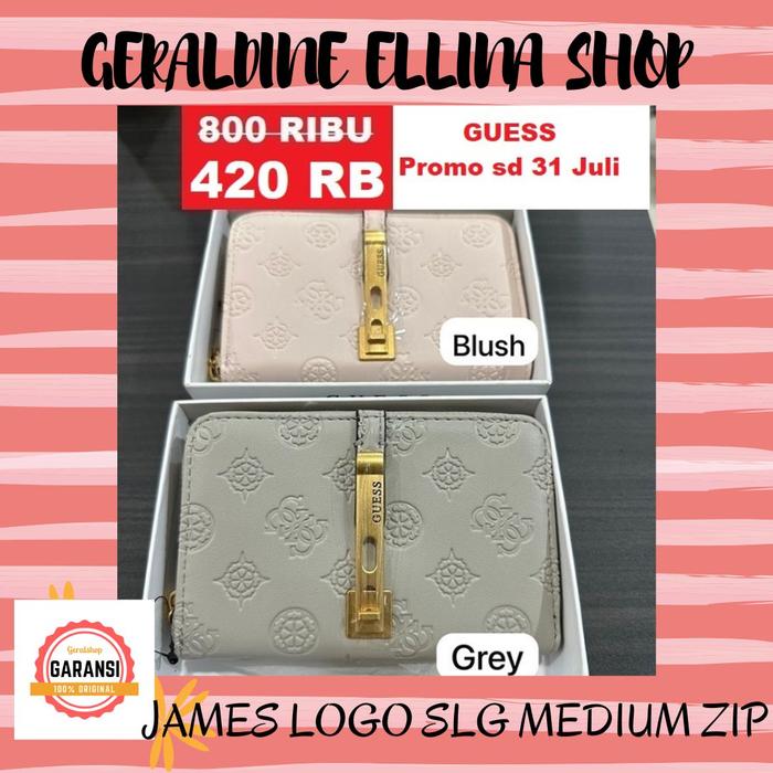 DOMPET GUESS ORIGINAL SERI JAMES LOGO SLG MEDIUM ZIP