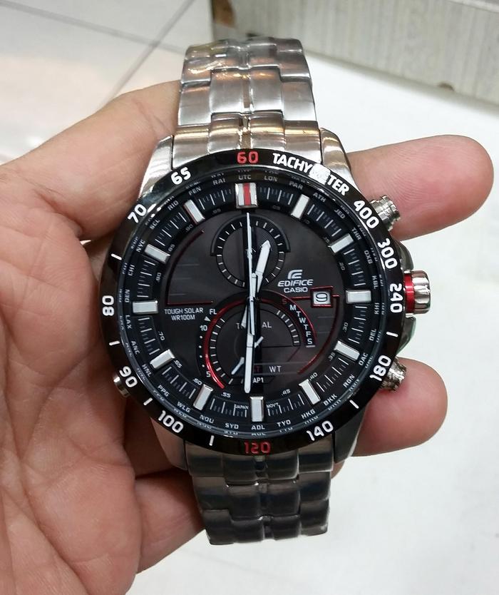 Jam Tangan Pria Casio EDIFICE EQS-A500 List RED BLACK Dial SILVER