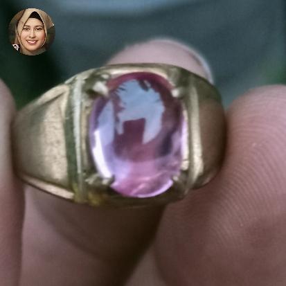 Cincin Batu Merah Delima Natural