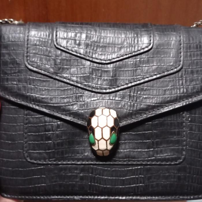 Sling Bag Bvlgari Croco Kepala Belalang