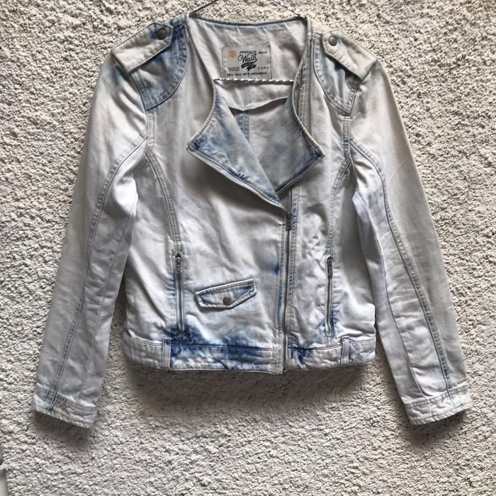 Zara biker denim wash jacket