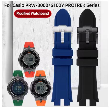 Modified Watchband For Casio PRW-3000 PRW3000/3100/6000/6100Y PROTREK Series Outdoor Sports Waterpro