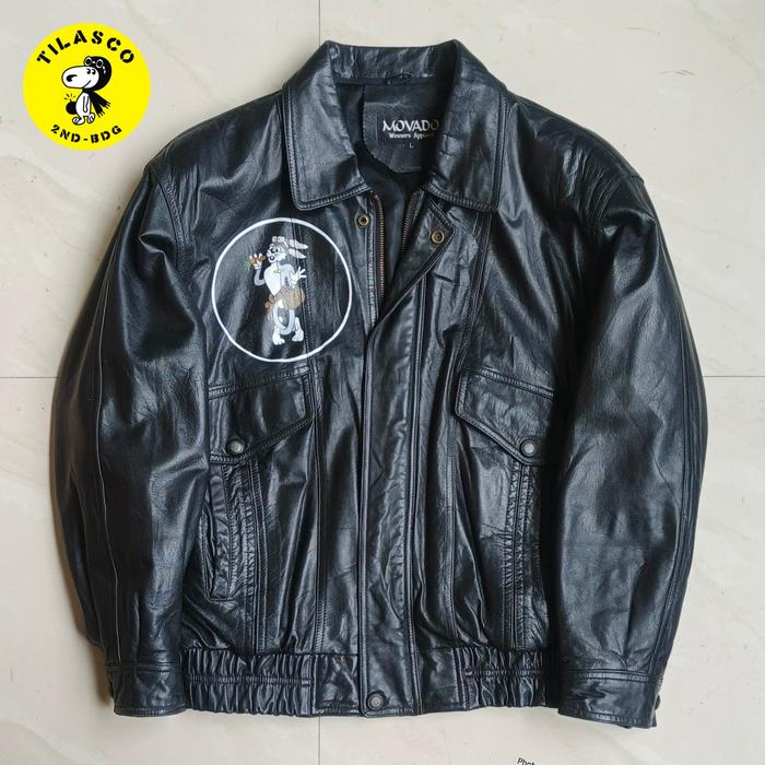 jaket kulit leather pilot army bomber second work flight bekas