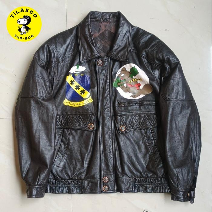 Jaket kulit leather bomber pilot army flight bekas work second