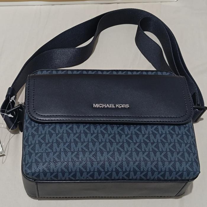 MICHAEL KORS COOPER MEDIUM FLAP CROSSBODY CAMERA BAG MK ADMIRAL BLUE