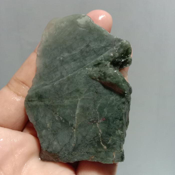 Rough Bahan Giok Jadeite Jade Nabire Papua Relaxa Serat Putih