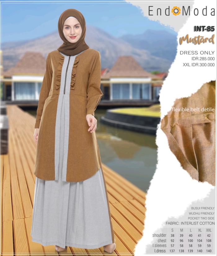 GAMIS MUSLIMAH ENDOMODA INT 85 MUSTARD