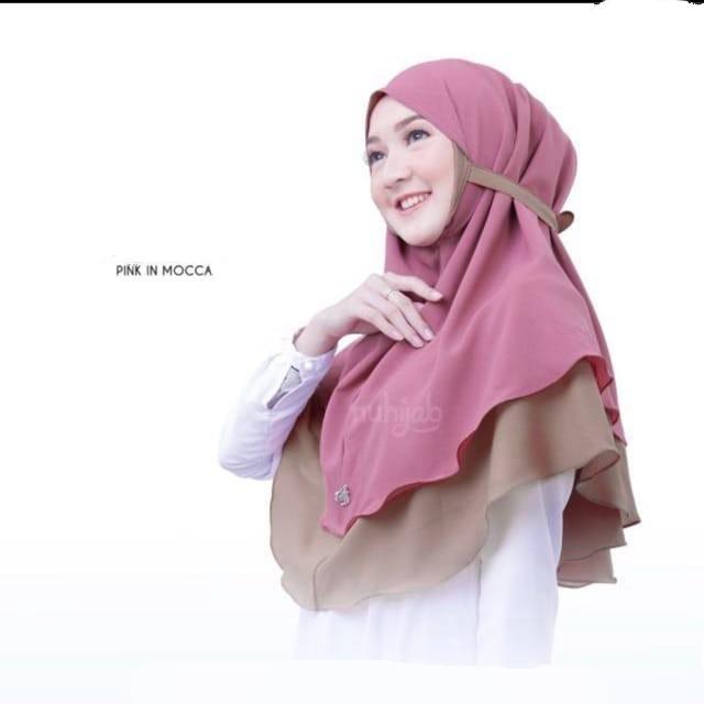 Bergo bolak balik 2 warna / bergo zakia / bergo 2 warna / bergo lilac