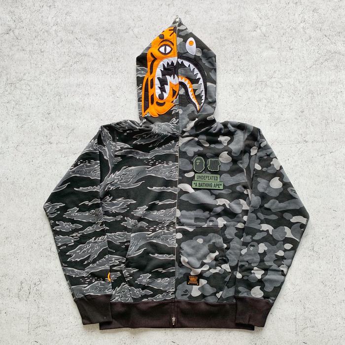Bape Undefeated 2018 Tiger Shark Full Zip Hoodie