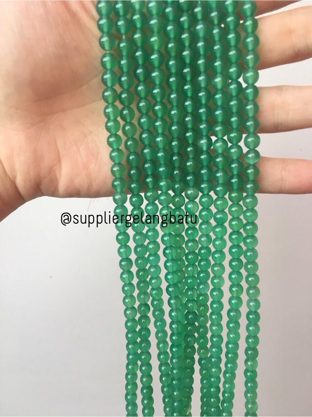 Bahan batu gelang kalung giok 6mm akik hijau