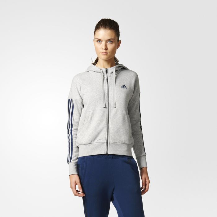 Adidas Women Essentials 3-Stripes Hoodie Grey Original