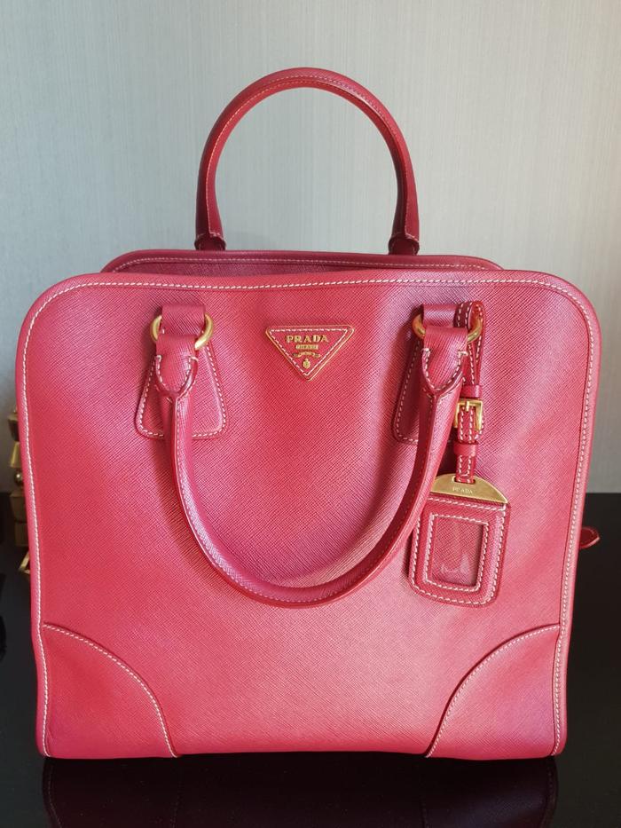 Authentic Prada bag saffiano lux red / tas prada asli original