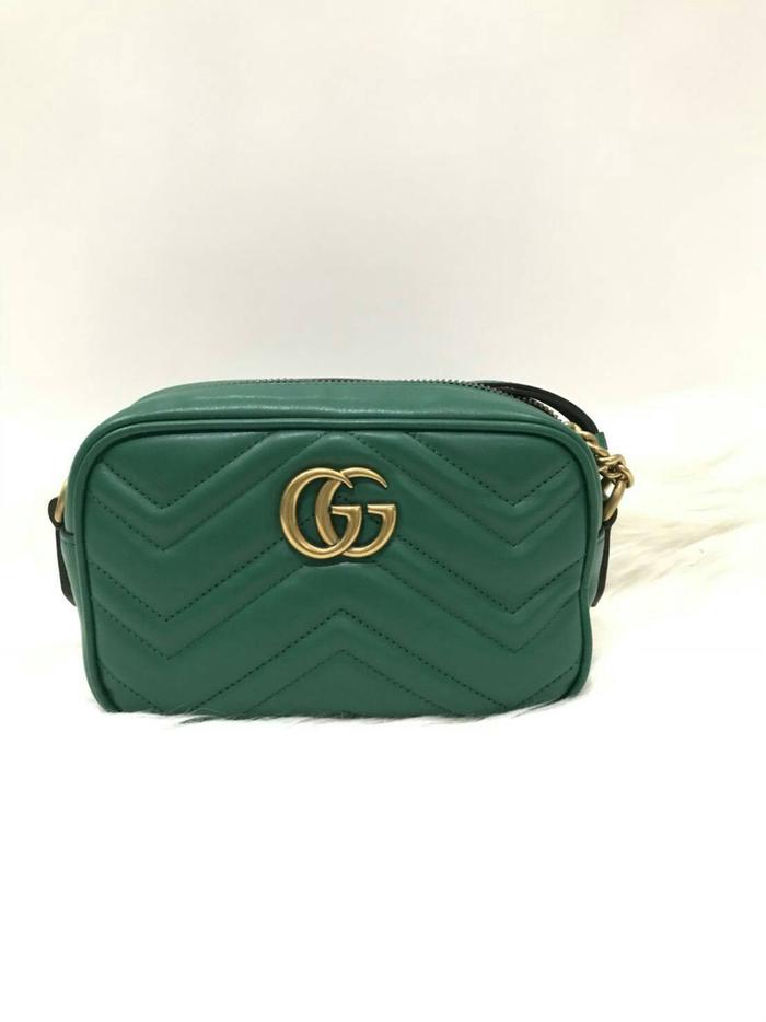 Gucci marmont mini zipper green