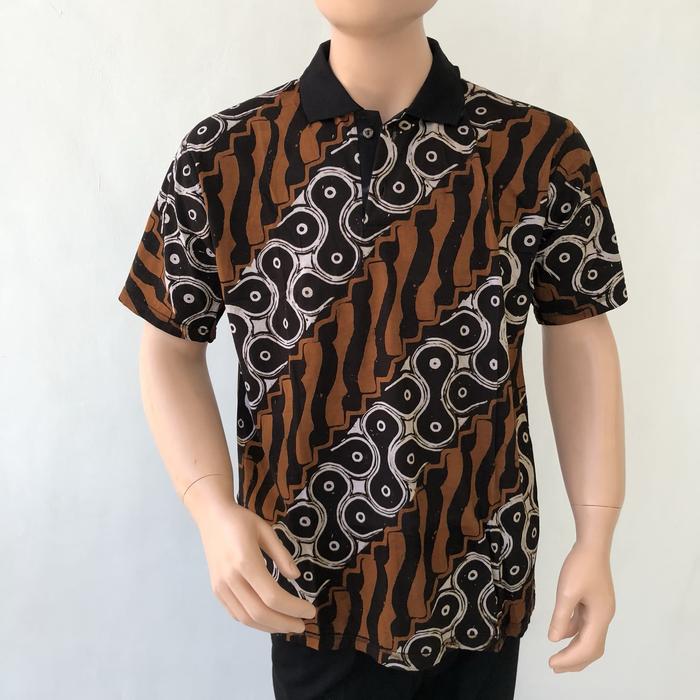 Baju polo shirt XL batik cap katun pria