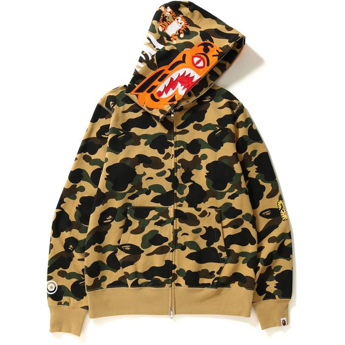 A Bathing Ape 1st Camo Tiger Full Zip Hoodie (Yellow) (100% Authentic)