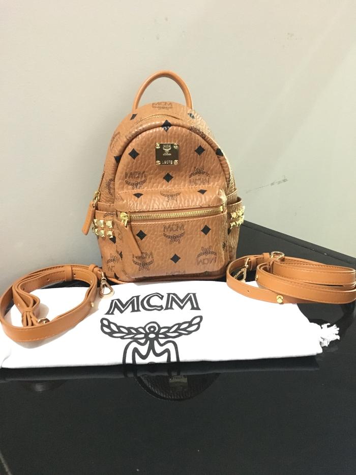 Preloved MCM Bebeboo Mini Backpack Cognac 2017