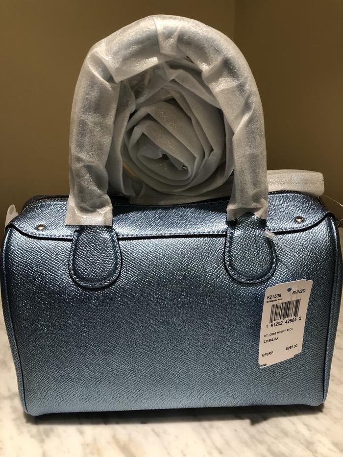 NWT Coach Mini Bennet Pool Metalic