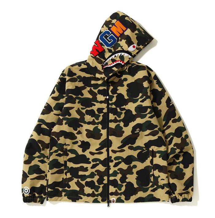 BAPE 1st CAMO SHARK HOODIE JACKET AUTHENTIC ORIGINAL Yellow