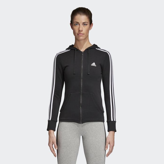 Adidas Women Essentials 3 Stripes Hoodie Black Original