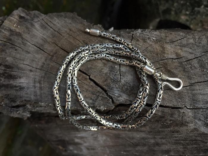 Rantai Kalung Perak Motif Borobudur Kalung Perak Pria Berkualitas