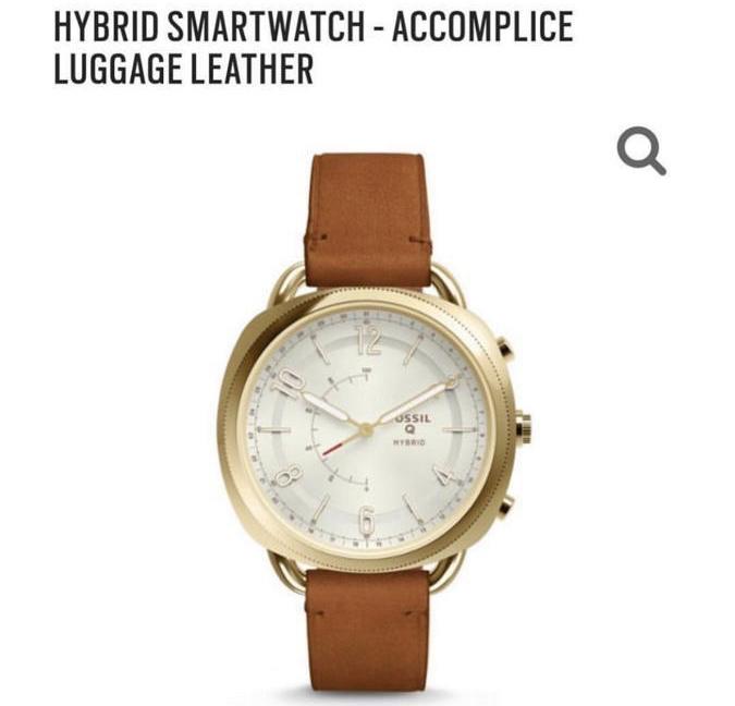 Fossil Q hybrid leather watch