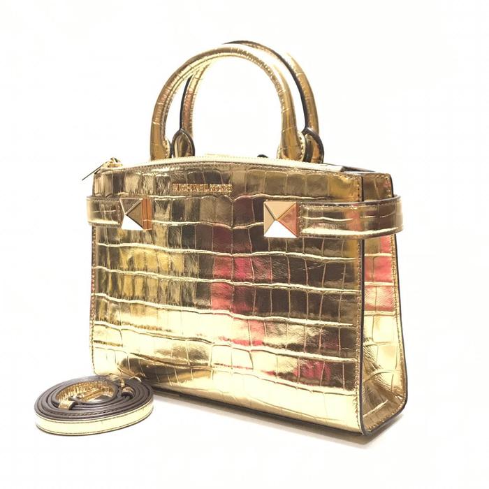 MK Karla Small East West Satchel Embossed (Gold)