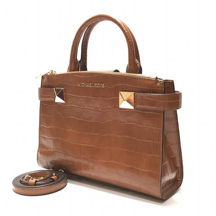MK Karla Small East West Satchel Embossed (Walnut)