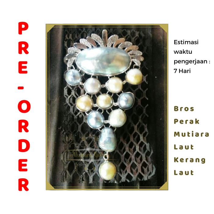 Bros kerang laut mutiara laut bahan perak