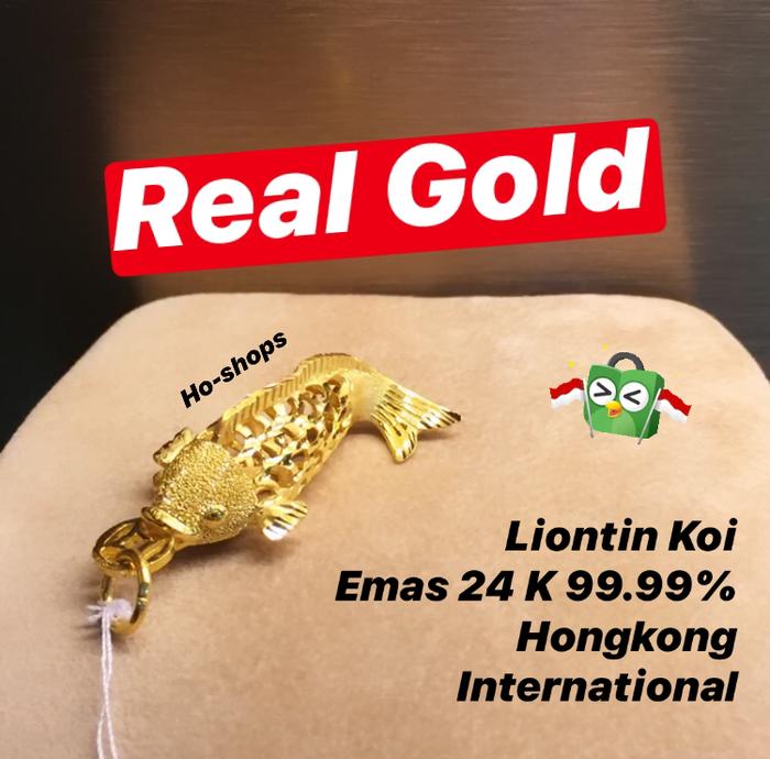 Liontin Koi Emas 24 K 99.99% Asli Emas Hongkong Internasional