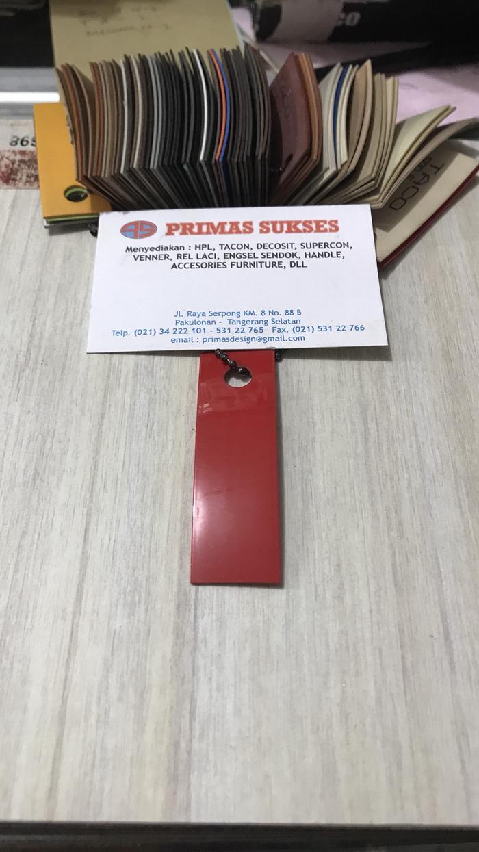 Edging Taco HPL 004 G Merah Kilap / Red Glossy Lebar 42mm x Tebal 1mm