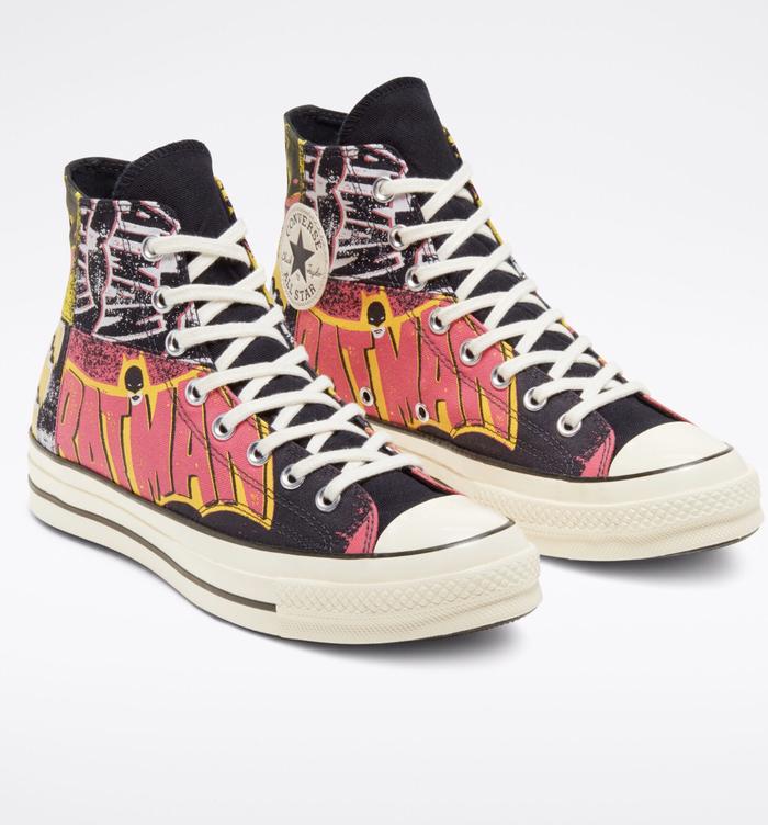 BATMAN x CONVERSE CHUCK 70 HI BLACK HOT PINK EGRET ORIGINAL