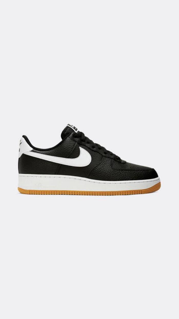 NIKE AIR FORCE 1 LOW BLACK WHITE GUM BROWN SOLE ORIGINAL