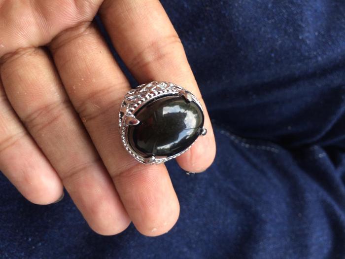 Batu Mustika petir Hitam asli