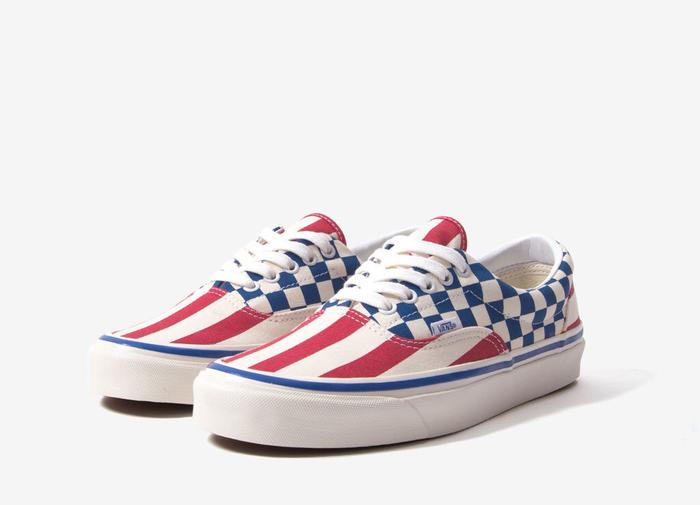 VANS ANAHEIM ERA 95 DX OG RED STRIPES BLUE CHECKERBOARD ORIGINAL