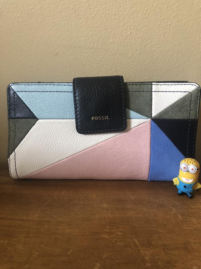 NWT Dompet Fossil Logan Tab Light Patchwork