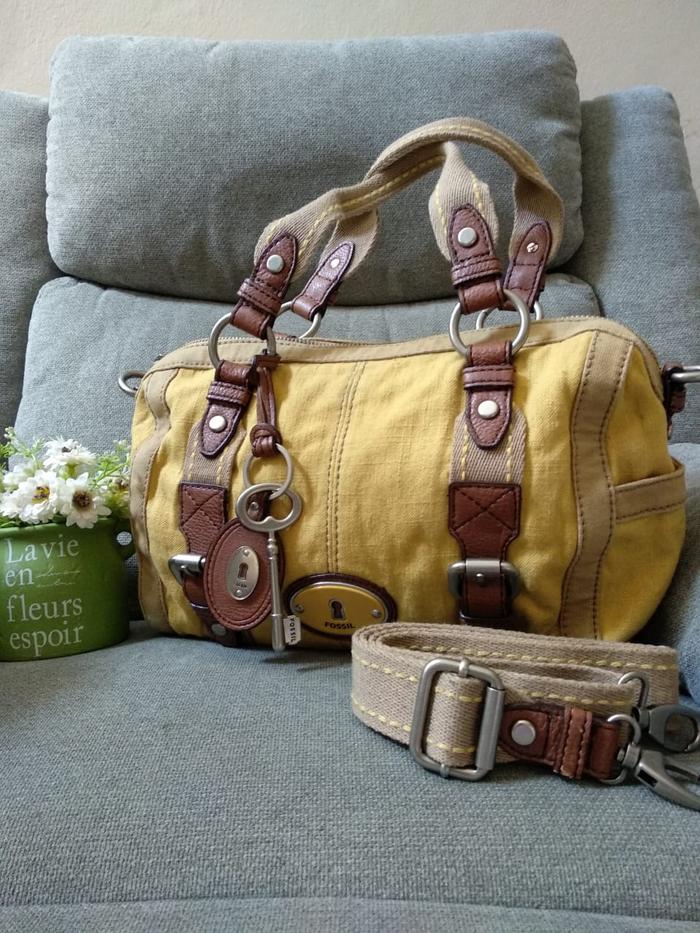Fossil Maddox Satchel Large Yellow